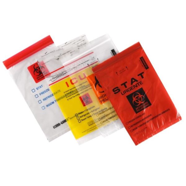 Medical packaging bags, SPECIMEN BIOHAZARD bag, LAB bags, LAB supplies, self seal bag, adhensive SEAL BAGS, HOSPITAL PAC