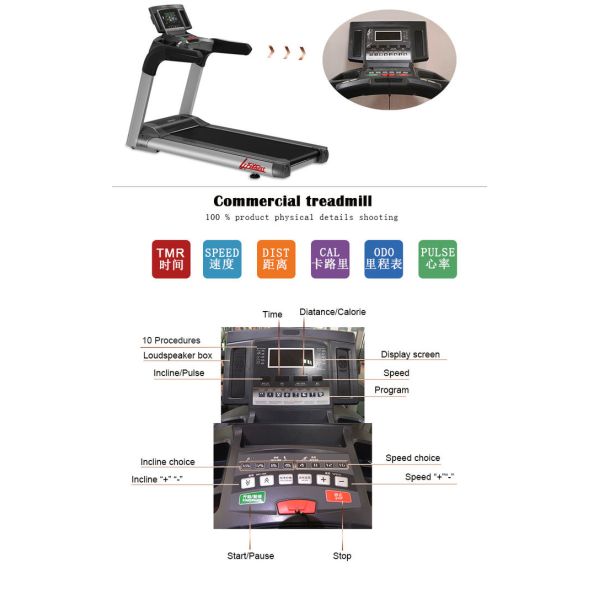 Профессиональный коммерчески третбан спортзала, машина тренировки спортзала идущая самоходная