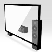 Tela transparente 2350mm x 1320mm do quadro fixo da fase com o suporte, fixado na parede