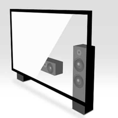 Tela transparente 2350mm x 1320mm do quadro fixo da fase com o suporte, fixado na parede