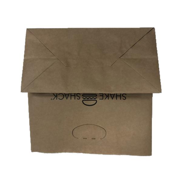 Recyclable Die Cut Handle Paper Bags Food Grade D Handle Kraft Paper Takeaway Bags