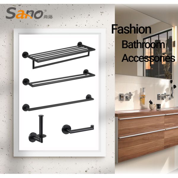 Matte Black 10 Piece Bathroom Hardware Sets Stainless Steel 304 Durable