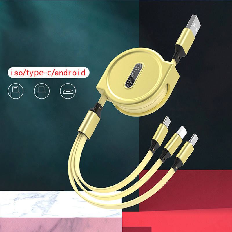 Портативный TPE 3 в 1 кабеле данным по микро- кабеля USB телескопичном быстром поручая