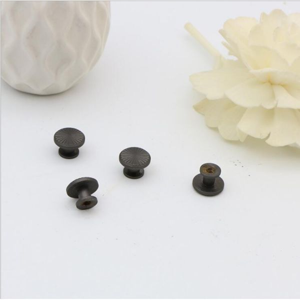 Cheap fashion gunmetal color brass 10.5 mm flat rivets round head for handbags