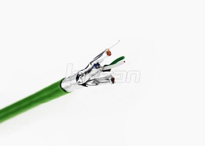 Cabos de cobre desencapados do remendo do revestimento de PVC 0.51mm Cat6a, cabo protegido Cat6a redondo da forma