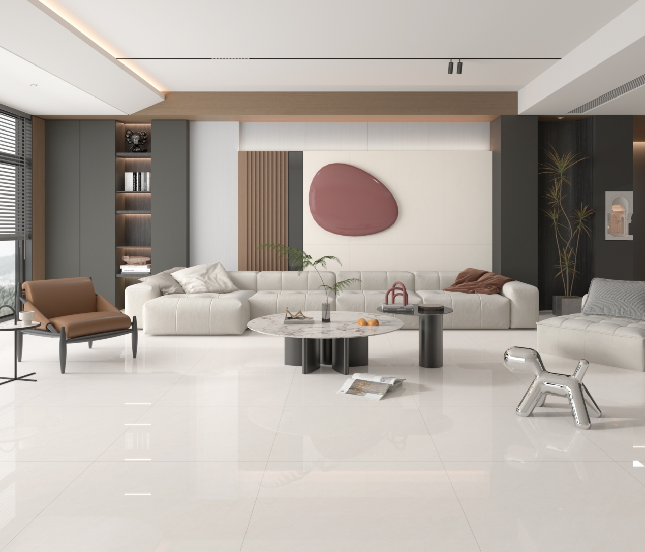 Floating Installation Modern Porcelain Tile with Grey Color and Polished/Matt Finish