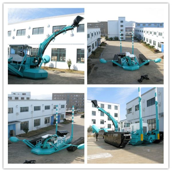 Multipurpose Amphibious Dredger 15m Dredging Depth 60cm Draught 450m3/h Water Flow