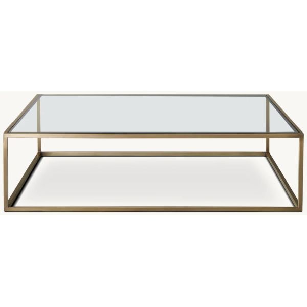 Customizable Modern Coffee Table Furniture With Stainless Steel And Glass Top