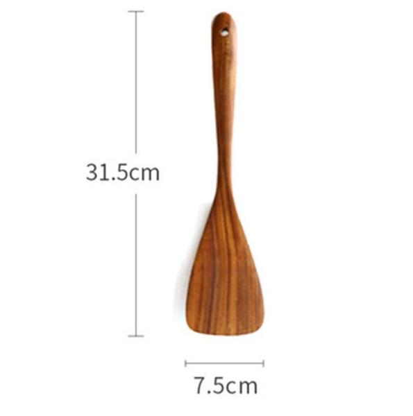 Household Teak Wooden Utensil Set Acacia Kitchen Cooking Spoon For Non Stick Pan