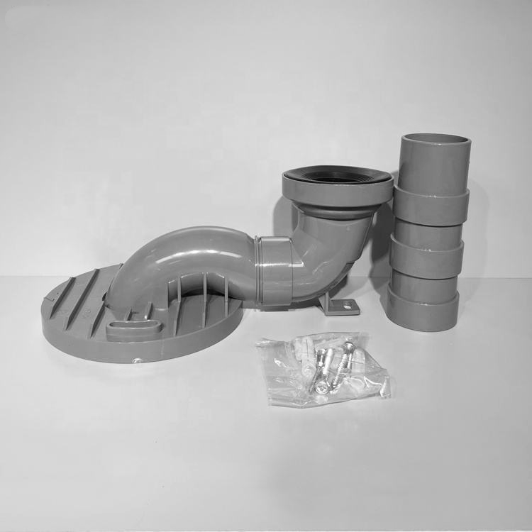 Grey PVC Toilet Drain Valve, Bathroom Flushing Pipe, Toilet Pipe, Sewage Pipe