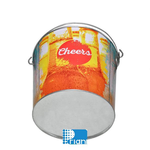 750ml 500ml Popcorn Metal Tin Ice Wine Bucket Galvanized Bucket With Lid