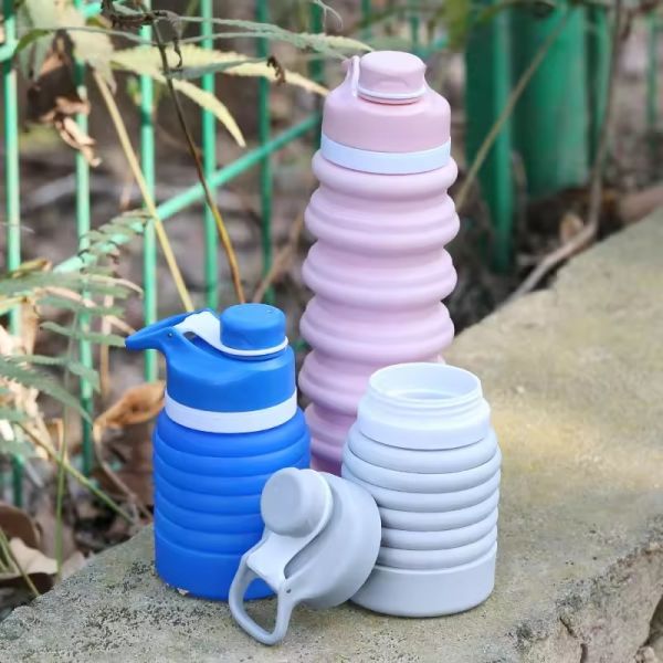 Экологически чистый сложной спортивный силиконовый портативный складной бутылка с водой нетоксичная