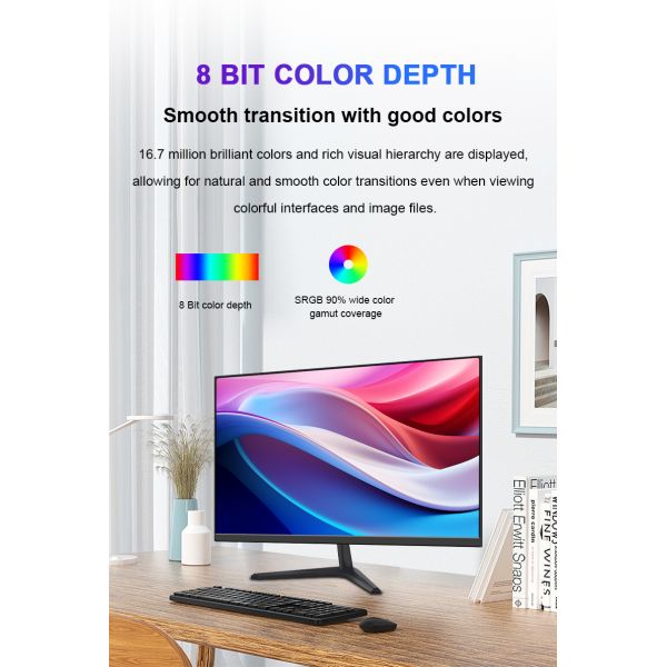 HD 19.5 Inch Office Monitor 60Hz 75Hz 100Hz CCTV System Audio Function Fixed Bracket