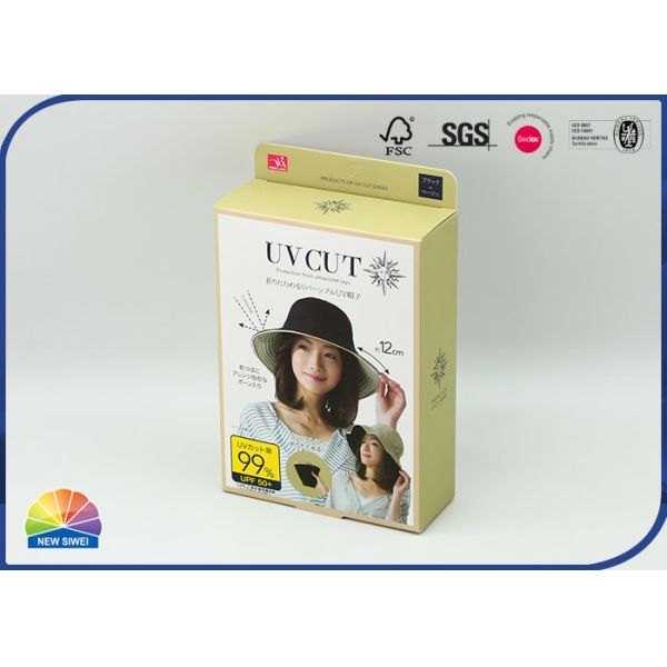Многоразовая розничная упаковка Sunhat коробки складчатости бумаги с покрытием 350gsm