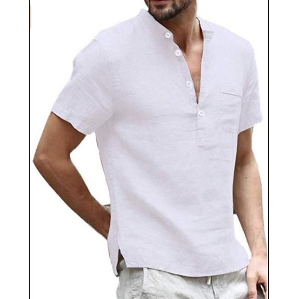 Кнопка белья рубашек рукава людей одеяния OEM короткая вниз с рубашек лета пляжа случайных