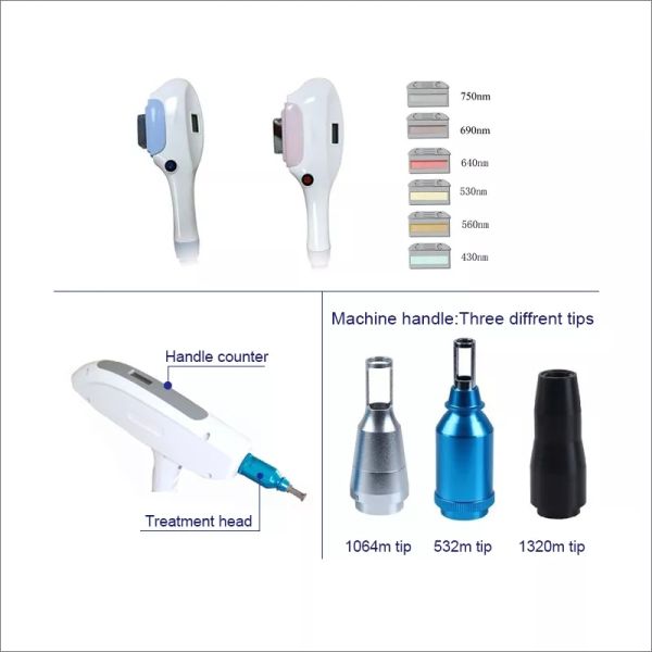 3 In 1 Laser Ipl Machine Multifunction Rf Tattoo Removal Hair Loss Beauty