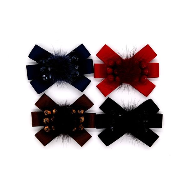Ribbon coloured bow-tied shoe flower,Handmade footwear ornaments and flower Thread ribbon Beige ,white,black,red ,blue