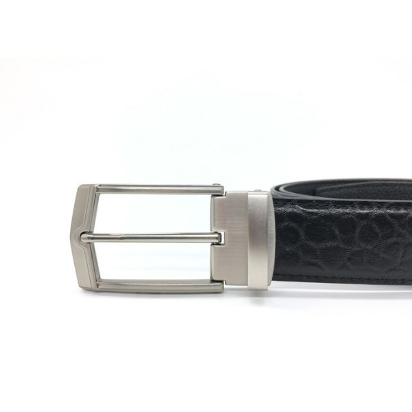 Business And Casual Mens Leather Dress Belt Size Adjustable Black Color