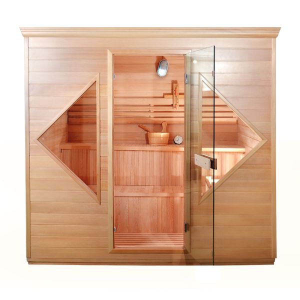 2021 New Design Canada Custom Hemlock Traditional NO EMF Steam Sauna Stove Solid Wood Traditional Sauna Room For Therapy