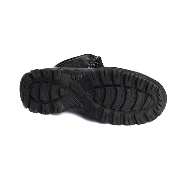 Chaussures de sécurité à orteils en acier noir résistant à la chaleur certifiées ASTM avec une semelle en caoutchouc et une semelle imperméable