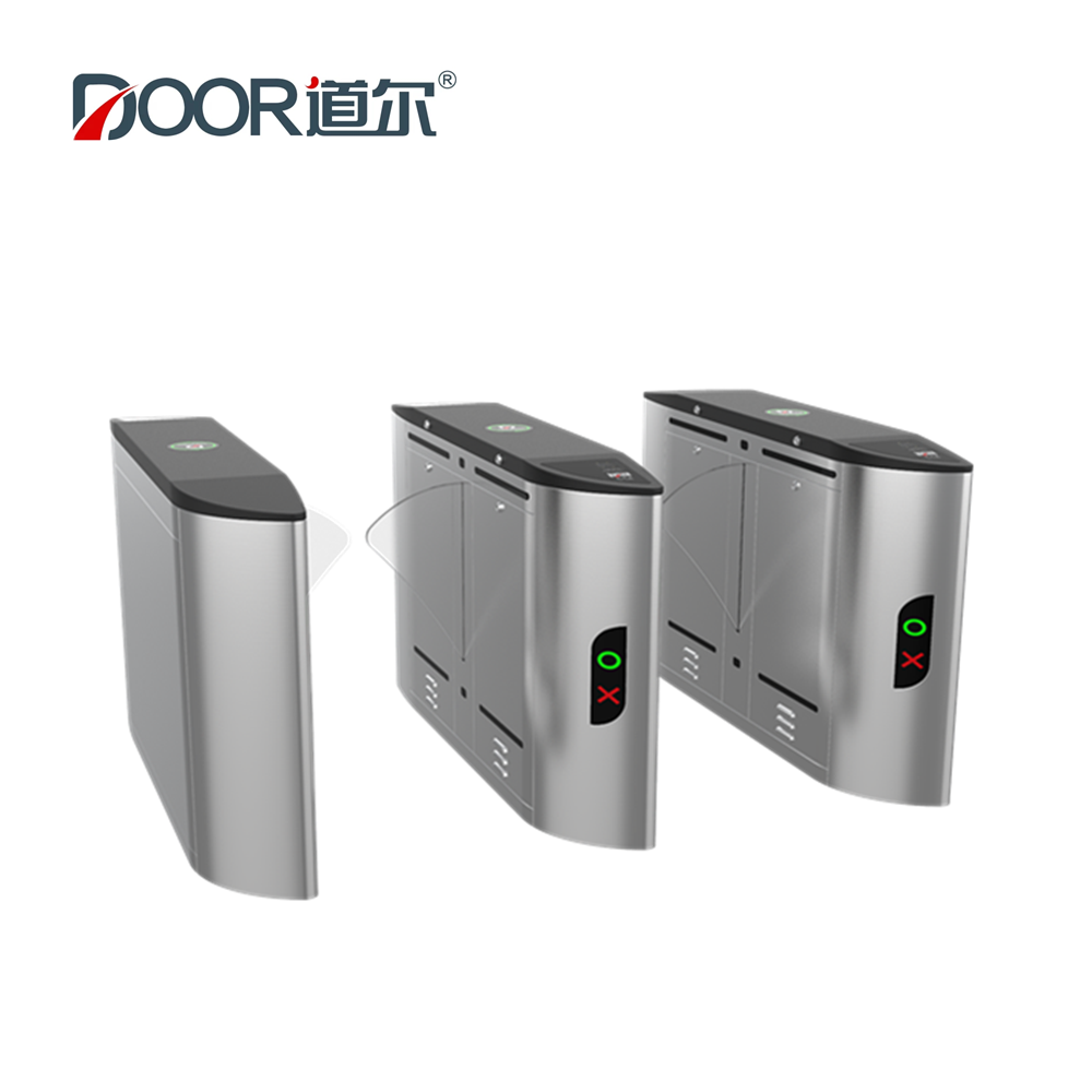 DC Brushless Motor SUS304 RFID Card Flap Barrier Turnstile RS485