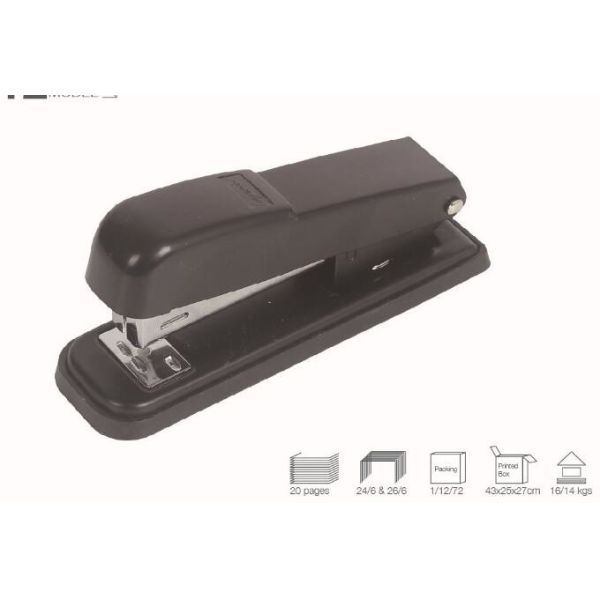 Promotion Hot Sale Black Metal Stapler 20 Sheet Paper Capacity
