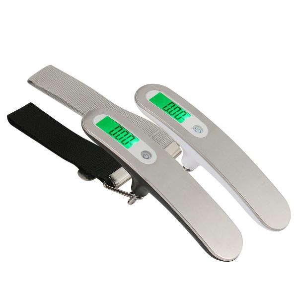 Balance de bagage électronique portable certifiée CE ROHS avec affichage numérique LCD, matériau ABS et acier inoxydable, capacité de 50 kg