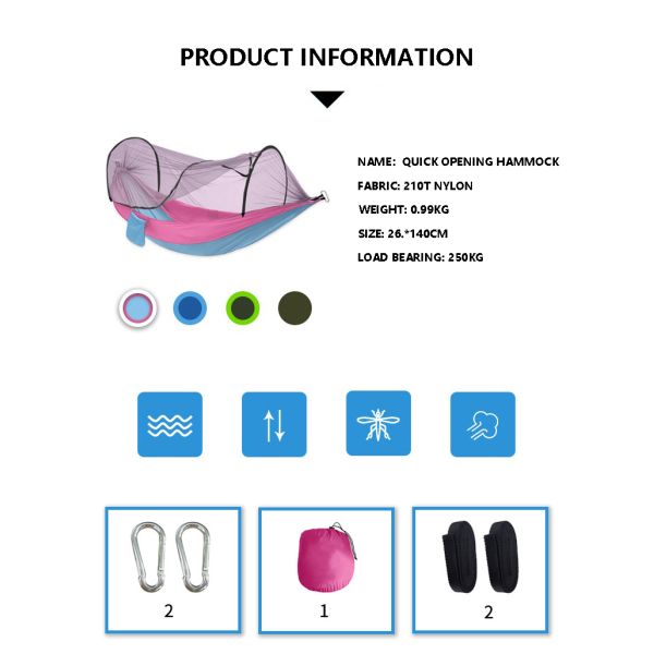 Lightweight Portable parachute Hammock with Mosquito Net,Outdoor Camping mosquito net hammock