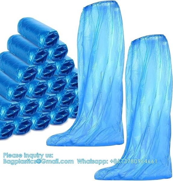 Boot And Shoe Covers 19 Inch Tall Extra Large Durable Water/Skid Resistant Long Shoe Cover Clear Waterproof Anti-Slip