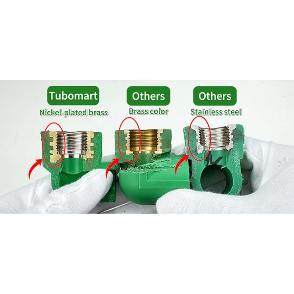 Acessórios para tubos de água de plástico PPR resistentes à corrosão para sistemas de encanamento