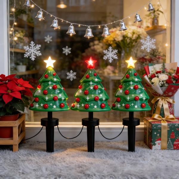 40cm Height Christmas Ground Stake Lights with IP65 Waterproof and Energy-Saving LED for Outdoor Festive Decor