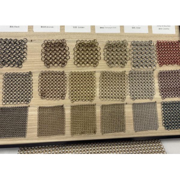 Gold Color Stainless Steel Decorative Chain link Ring Mesh Chainmail Ring Screen