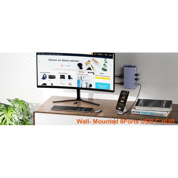 8 In 1 USB C HUB For Conference System With 8 Ports USB Data HUB 4K HDMI Video Extender