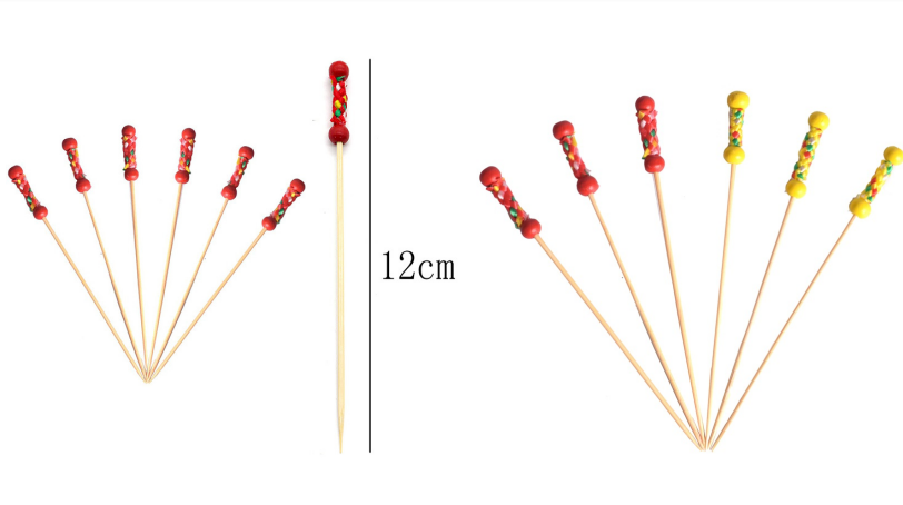12cm Natural Bamboo Food Picks Skewers Toothpicks For Party Bar