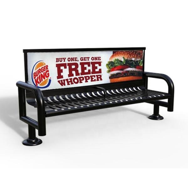 Outdoor Leisure ISO9001 680mm Width Steel Garden Benches