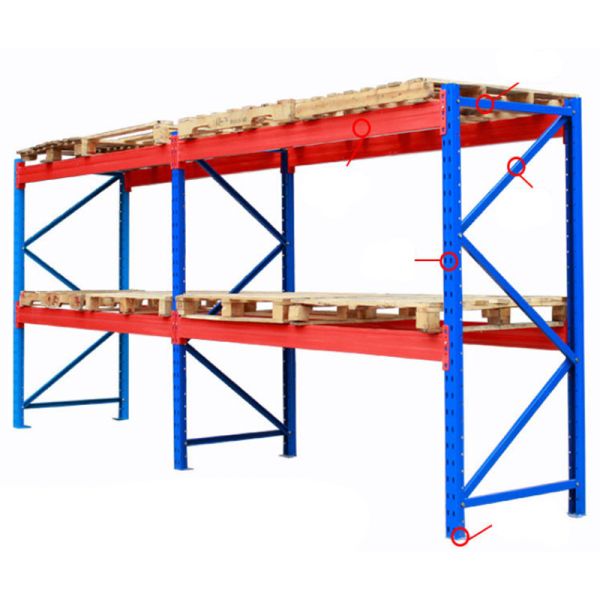 Cold Rolled Steel 76mm Beam Racking 2000kg Pallet Racking Cross Beams