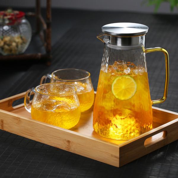 jarro de vidro do refrigerador 1400ml/1700ml, jarro de vidro moderado de pouco peso