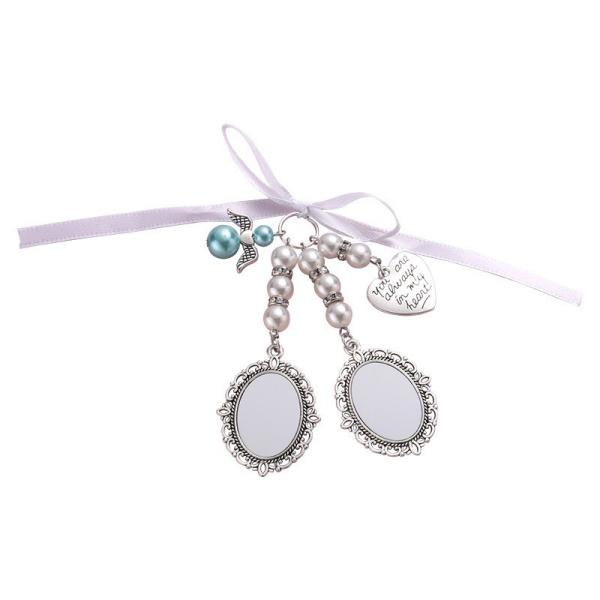 Sublimation Blank Metal Wedding Bouquet Photo Pendant Commemorative Hanging Ornament