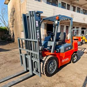 Used Heli 30 Mini Forklift Truck With Japanese Isuzu Engine 3ton Diesel Forklift