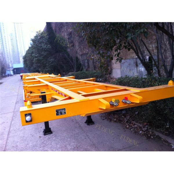 40 Feet Flatbed Skeleton Shipping Container Trailer Mechanical / Air Suspension