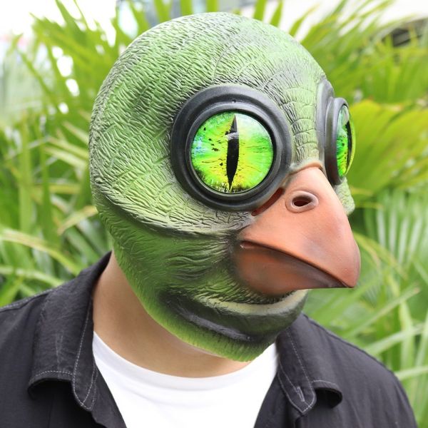 Latex Material Fantasy Mask for Role-Playing and Theatrical Use in One Size Fits Most Design