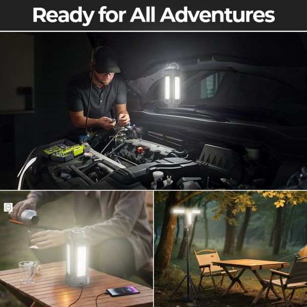 Lighting And Circuitry Design 16000mAh Magnetic Foldable LED Camping Light Four Leaf Lighting Solutions Outdoor Adventures