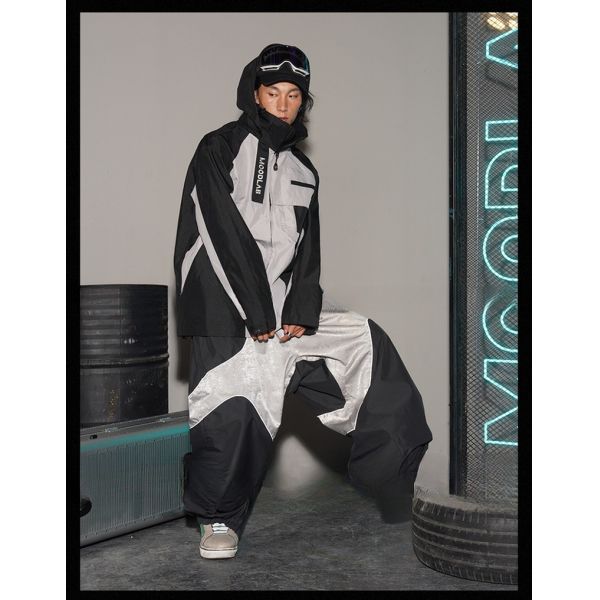 Function Windproof Waterproof Ski Pants for Sports 2023 Style Reflective Lines Ski Suit