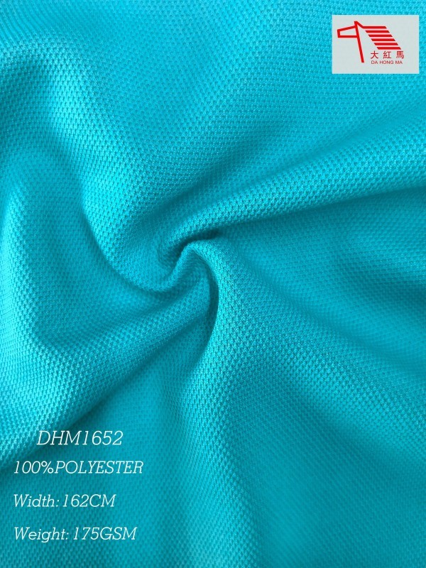 Breathable Moisture Wicking Polyester Fabric Weft Knit Pique Mesh 175GSM for Polo Shirts