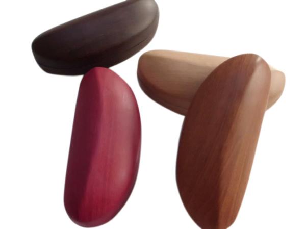 wooden imitation leather sun glasses case for hot sell