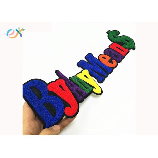 Double Layer Towel Embroidery Laser Cut Chenille Custom Letter Patches
