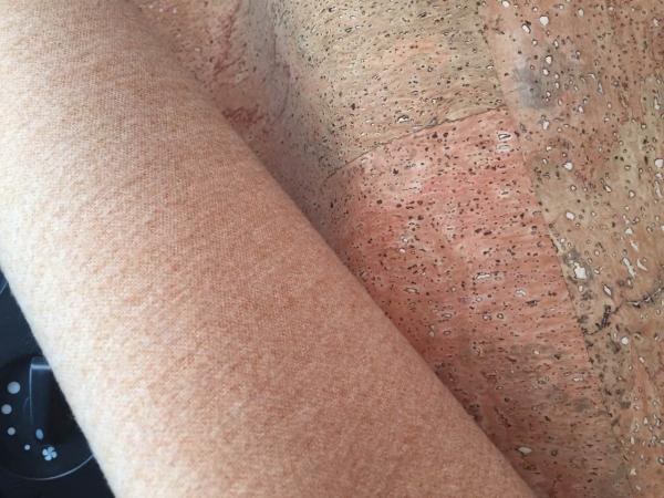 Promotional Nature Cork Fabric/Leather for bag and shoes making with PU backing,waterproof and dust resistance