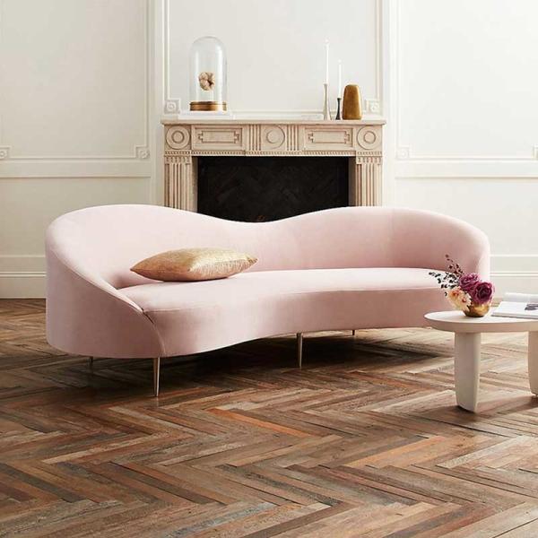 Gold Base Living Room Sectional Sofa Nordic Modern For Hotel Villa Apartment