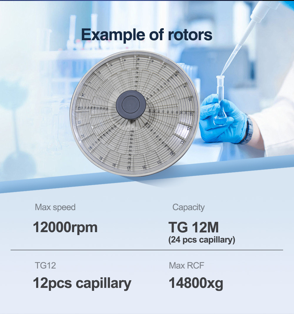 Safe Stable Capillary Blood Hematocrit Centrifuge 12000 RPM Stainless Steel for Lab Use Cost-Effective Benchtop Design Wholesale