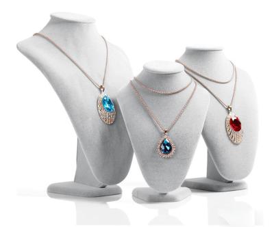 Velvet Fabric Necklace Bust Display Stand Archaize Style MDF Inside Material